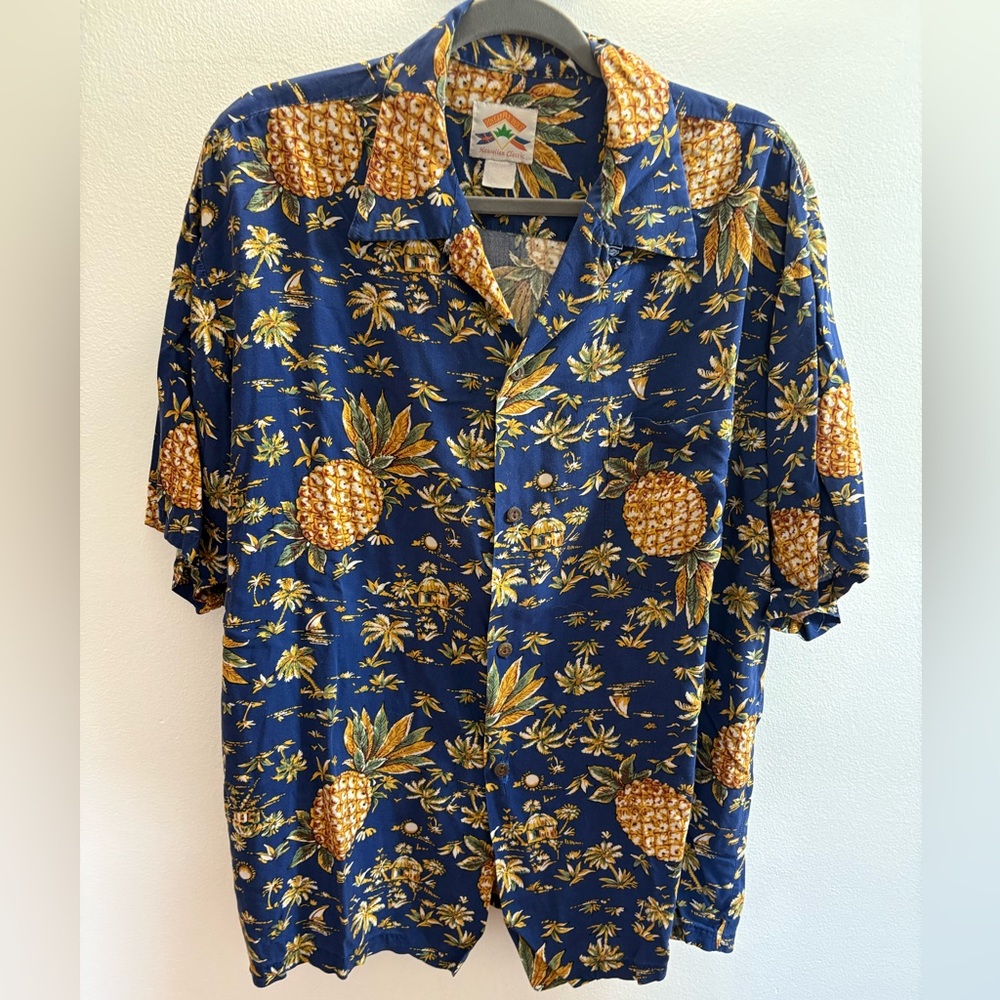 Pineapple Juice Blue Pineapple Hawaiian Shirt XL